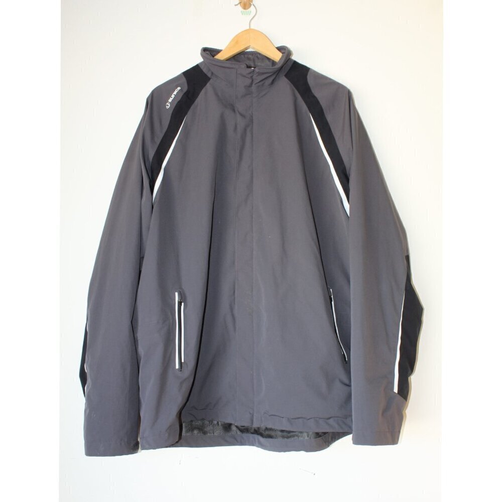 Sunice Typhoon Zephal Men's Gray Waterproof Zip Up Jacket Size XXL Reflective